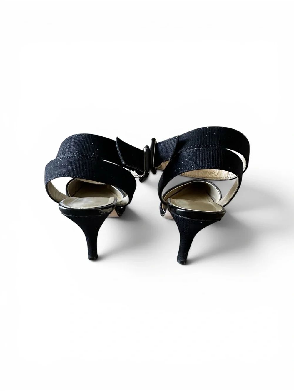 Caparros Black Pointed-Toe‎ Ankle-Strap Heels
